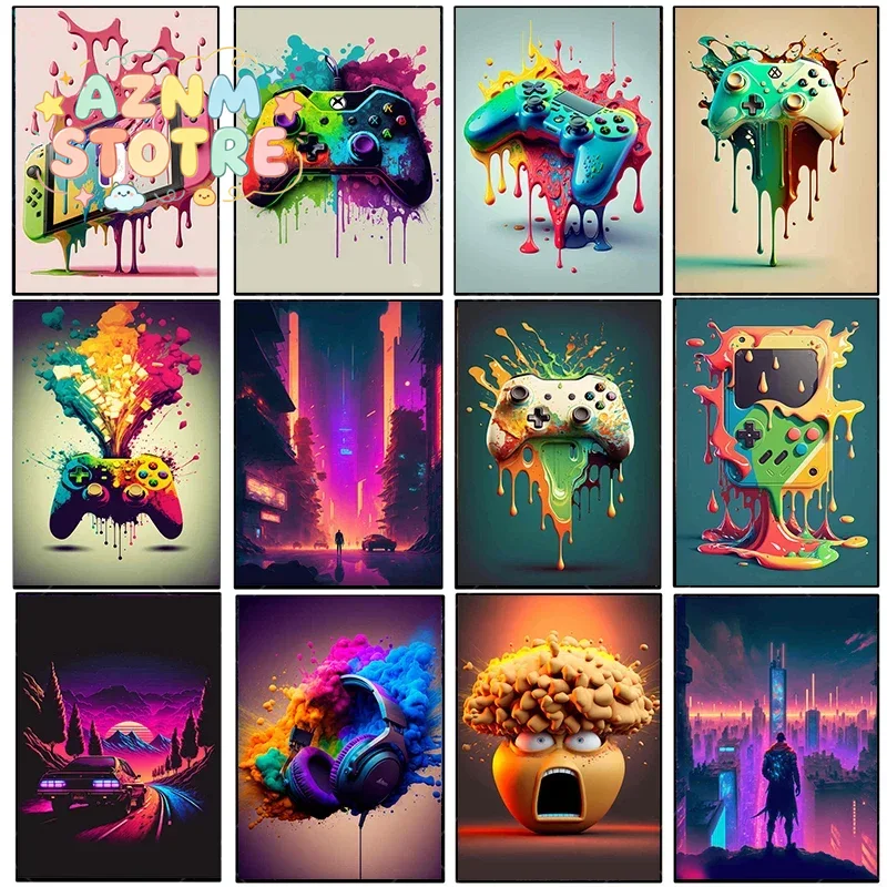 Esports In Gaming - Póster de Lona Vintage con Diseño