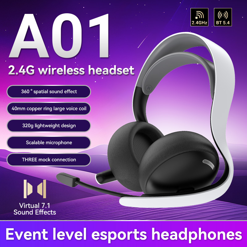 Esports Gaming Video - Auriculares para Juegos A01 Inalámbricos/Cableados/BT 2.4G