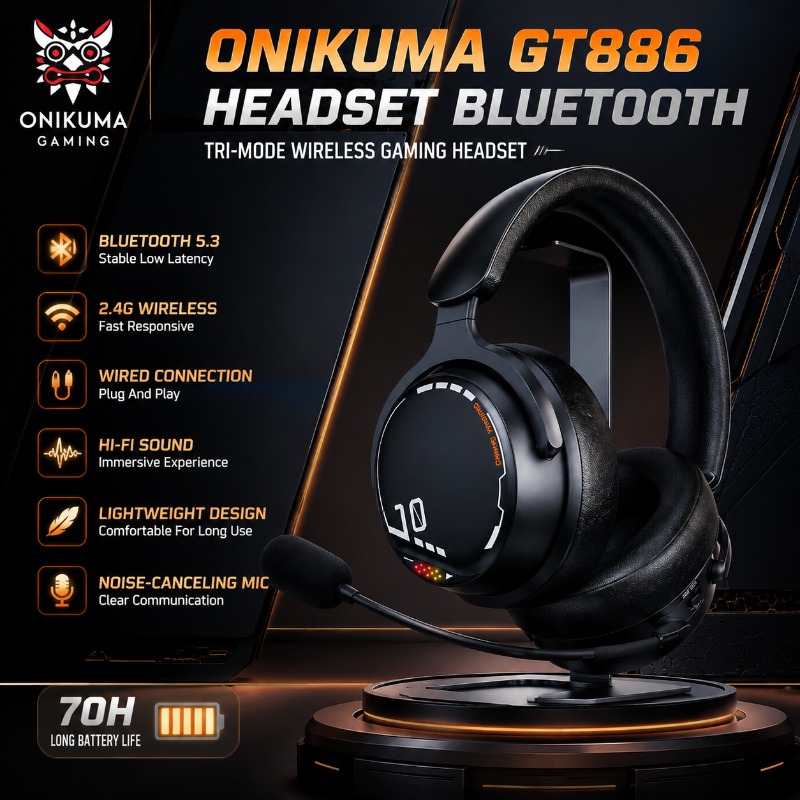 Esports Gaming Video - Auriculares para Juegos ONIKUMA GT886, Tri-Modo,